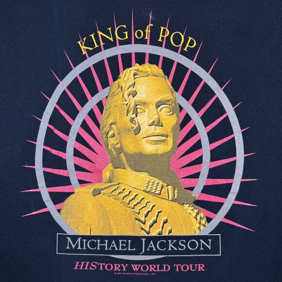 Vintage 90s Michael Jackson History World Tour '96 Double Sided Concert Tee - XL - Picture 3 of 8